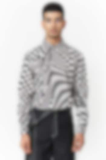 Black & White Cotton Digital Printed Shirt by Two Point Two