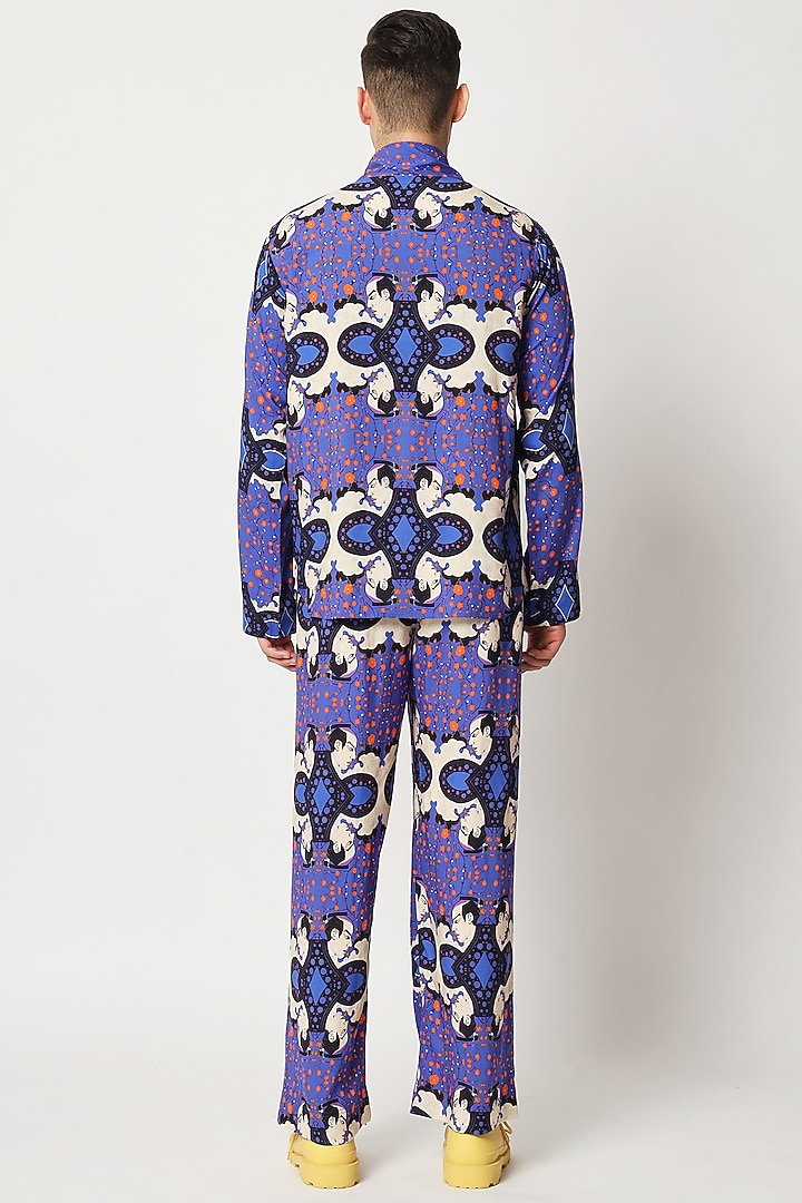 Violet Cotton Digital Printed Wedding Shirt by Two Point Two at Pernia's Pop Up Shop