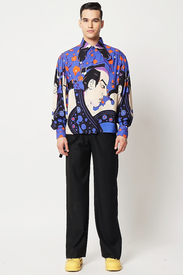 Violet Cotton Digital Printed Shirt by Two Point Two