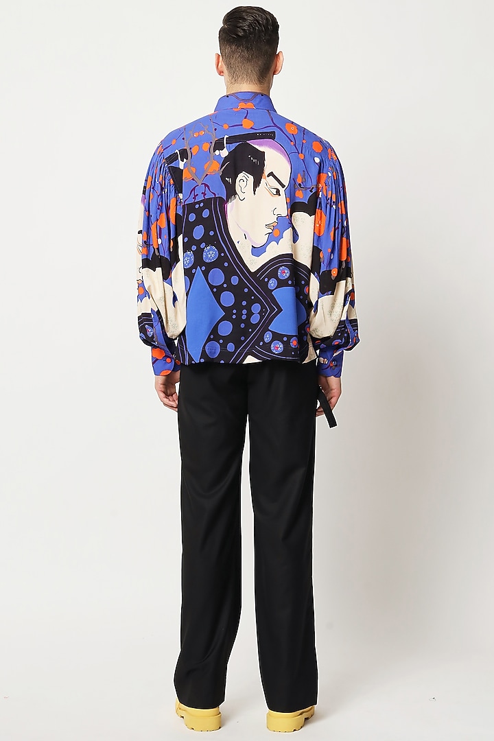 Violet Cotton Digital Printed Wedding Shirt by Two Point Two at Pernia's Pop Up Shop