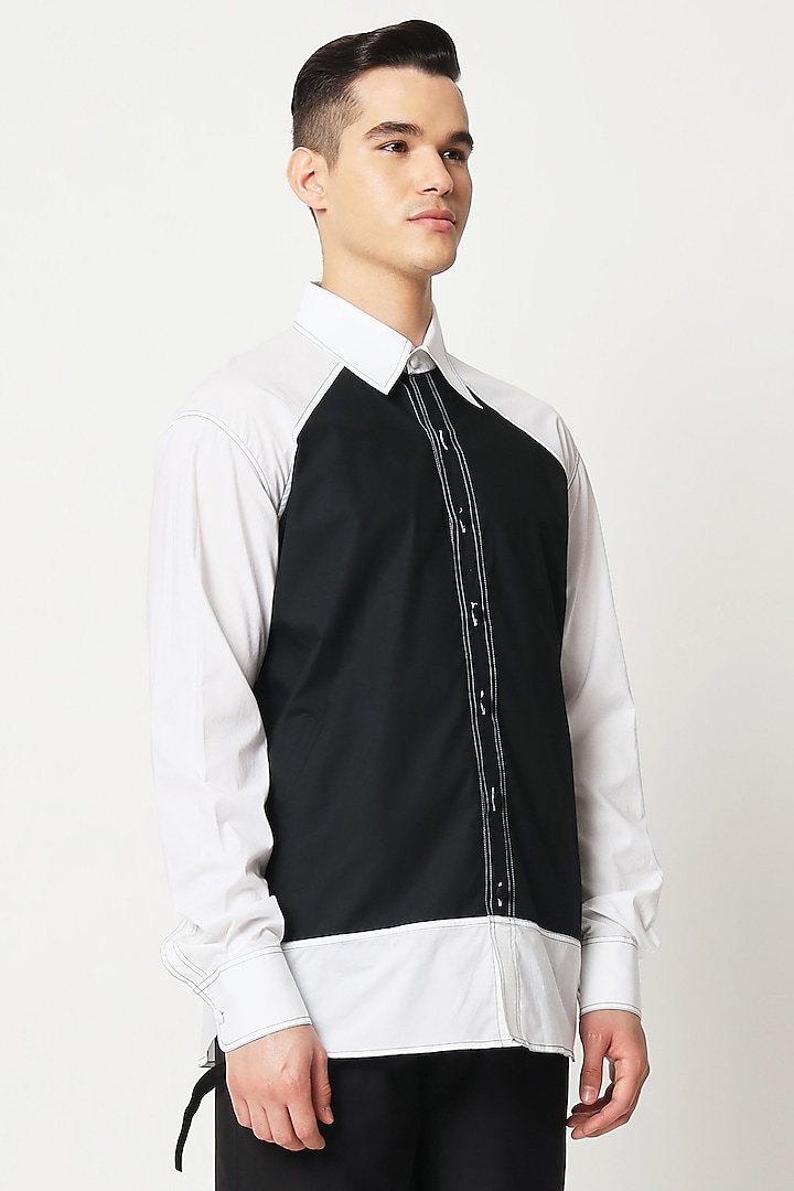 Black & White Cotton Shirt by Two Point Two at Pernia's Pop Up Shop