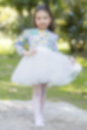 Multi-Colored Cotton & Net Dress For Girls by The Pony & Peony Co at Pernia's Pop Up Shop