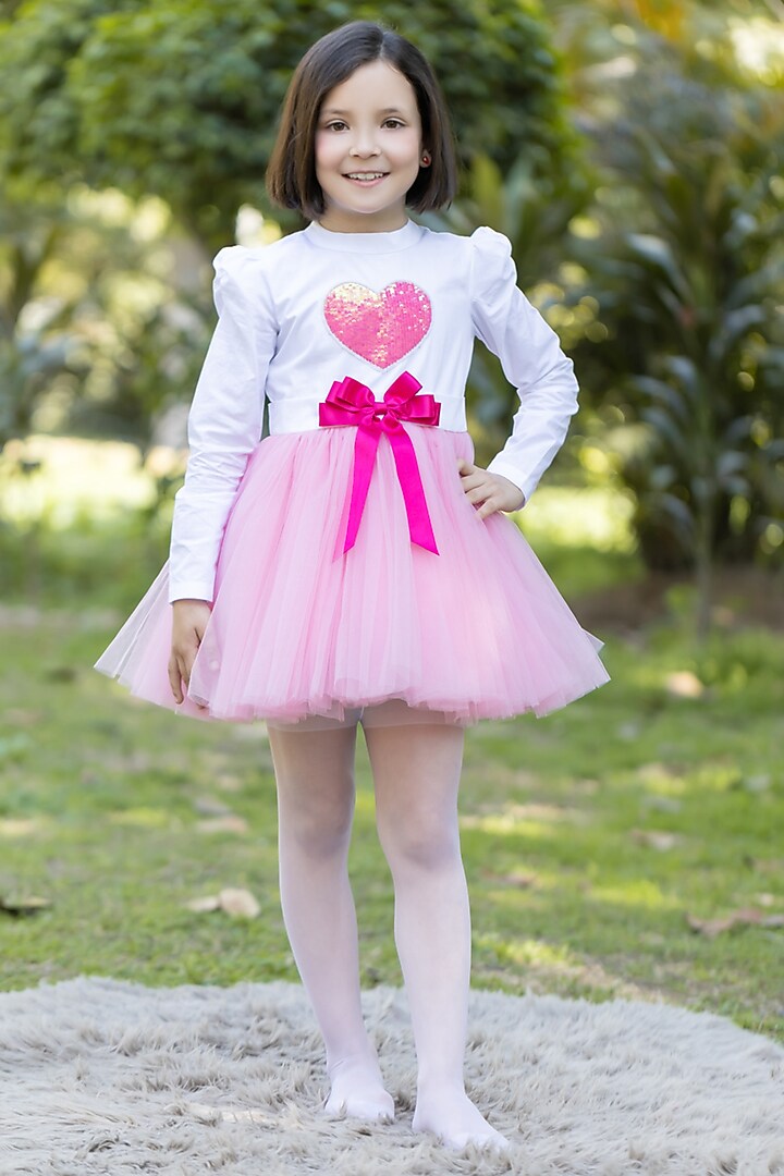 Pink Cotton Dress For Girls by The Pony & Peony Co at Pernia's Pop Up Shop