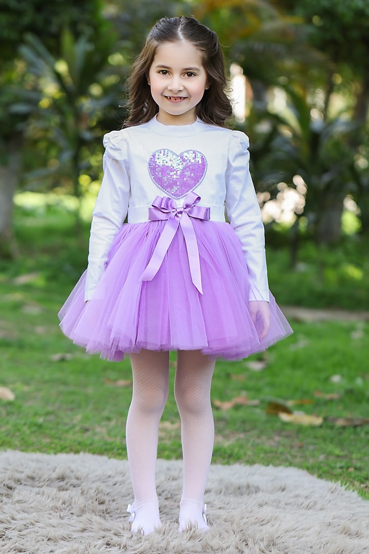 Purple Cotton Dress For Girls by The Pony & Peony Co at Pernia's Pop Up Shop
