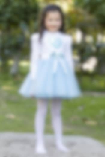 Blue Cotton Dress For Girls by The Pony & Peony Co at Pernia's Pop Up Shop