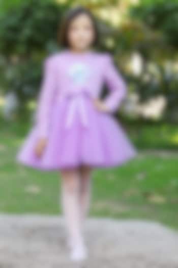 Purple Cotton Dress For Girls by The Pony & Peony Co at Pernia's Pop Up Shop
