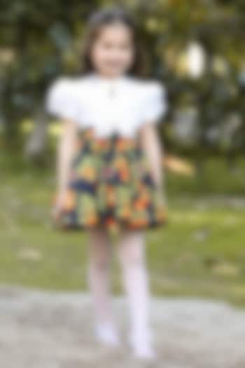 Orange Cotton Dress For Girls by The Pony & Peony Co at Pernia's Pop Up Shop