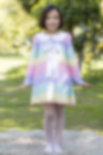 Multi-Colored Cotton Dress For Girls by The Pony & Peony Co at Pernia's Pop Up Shop