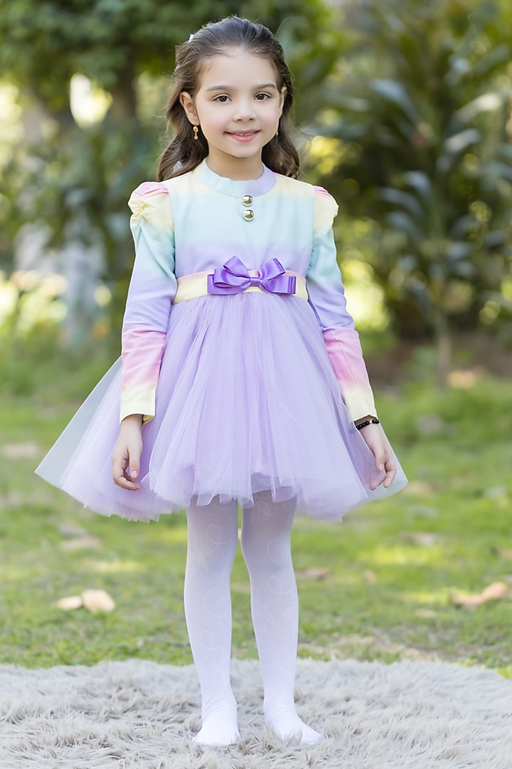 Multi-Colored Cotton Dress For Girls by The Pony & Peony Co at Pernia's Pop Up Shop