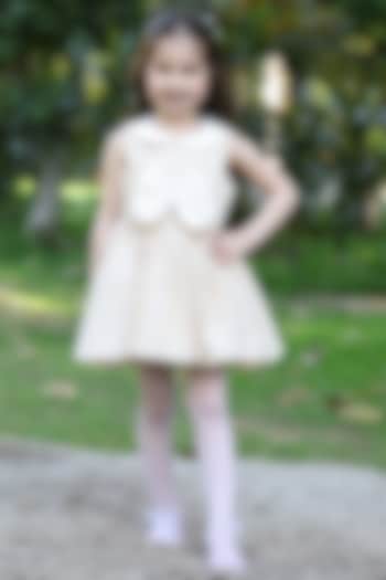 Beige Cotton Dress For Girls by The Pony & Peony Co at Pernia's Pop Up Shop