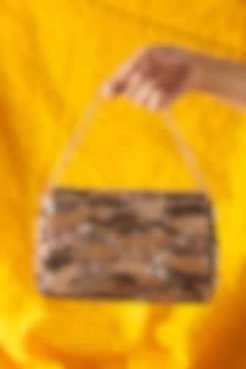 Multi-Colored Raw Silk Hand Embroidered Clutch by The Purple Sack at Pernia's Pop Up Shop