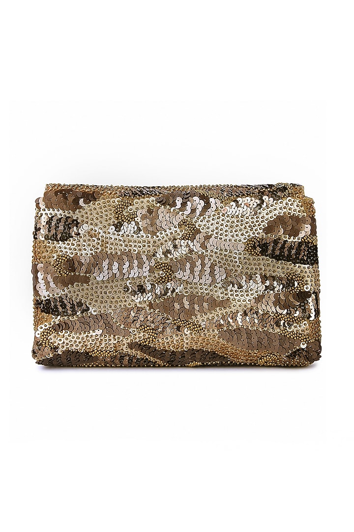 Multi-Colored Raw Silk Hand Embroidered Clutch by The Purple Sack at Pernia's Pop Up Shop
