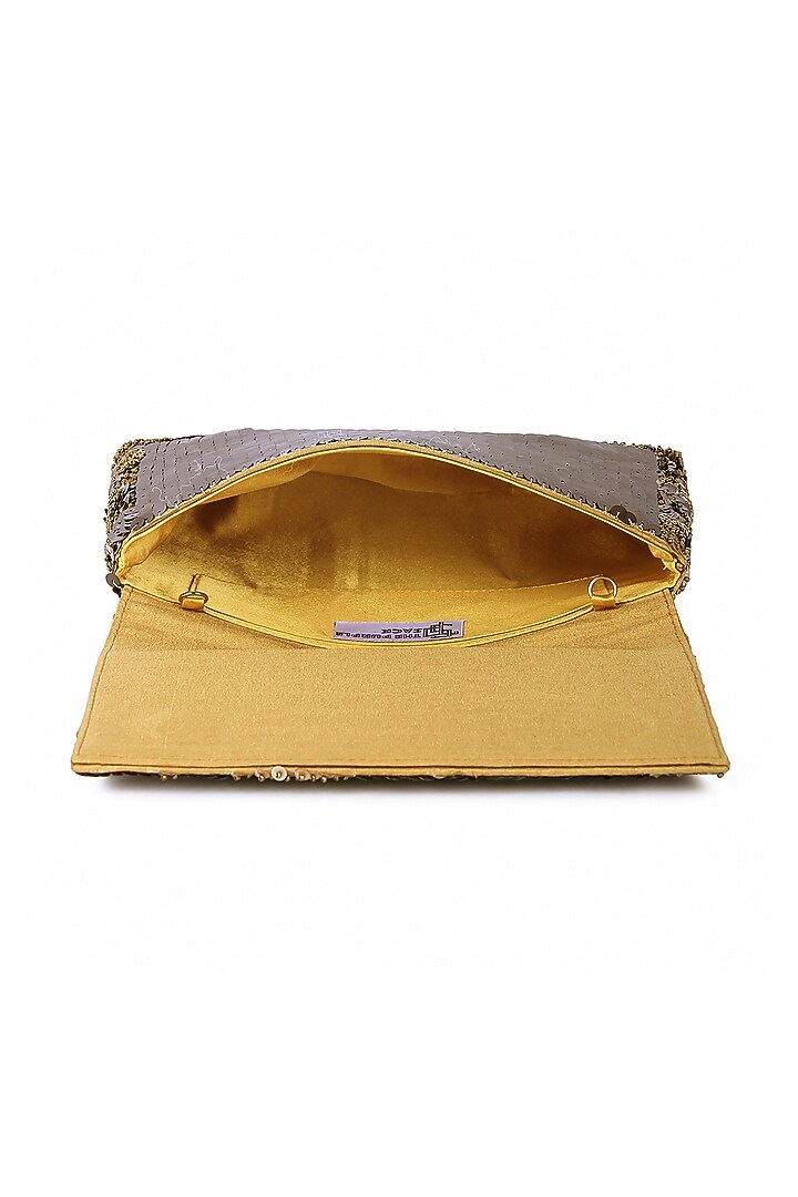 Multi-Colored Raw Silk Hand Embroidered Clutch by The Purple Sack at Pernia's Pop Up Shop