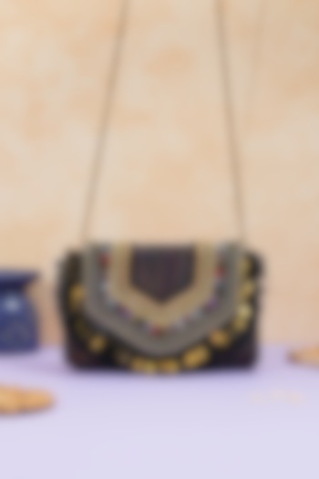 Multi-Colored Jacquard Handcrafted Boho Clutch by The Purple Sack at Pernia's Pop Up Shop