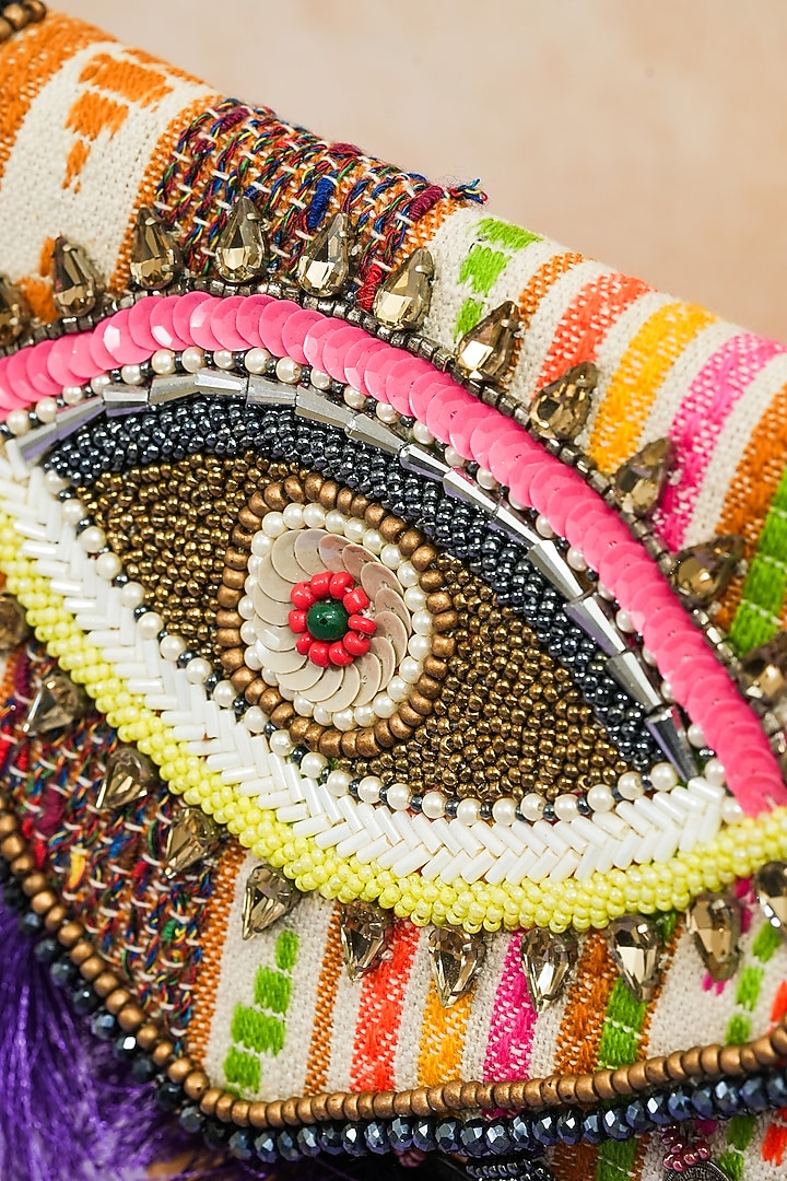 Multi-Colored Jacquard Handcrafted Clutch by The Purple Sack at Pernia's Pop Up Shop