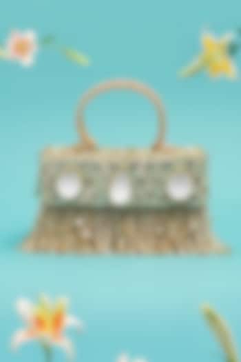 Multi-Colored Raw Silk Handcrafted Clutch by The Purple Sack at Pernia's Pop Up Shop