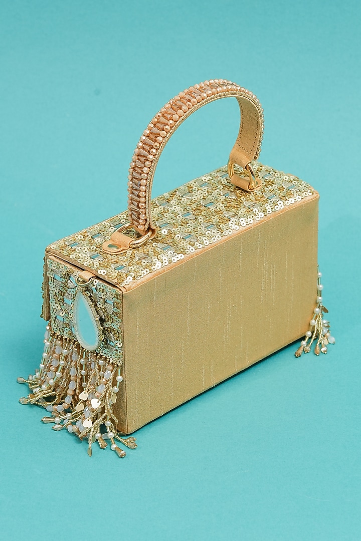Multi-Colored Raw Silk Handcrafted Clutch by The Purple Sack at Pernia's Pop Up Shop