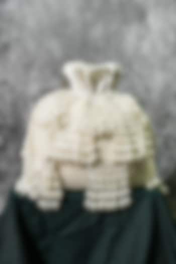 White Raw Silk Handcrafted Potli by The Purple Sack at Pernia's Pop Up Shop