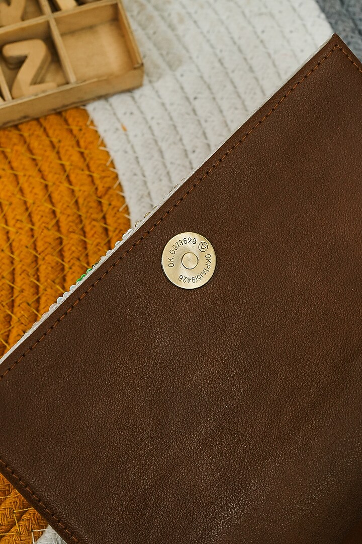 Multi-Colored Raw Silk Handcrafted Rainbow Clutch by The Purple Sack at Pernia's Pop Up Shop