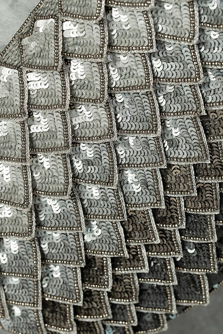 Grey Raw Silk Ombre Handcrafted Clutch by The Purple Sack at Pernia's Pop Up Shop