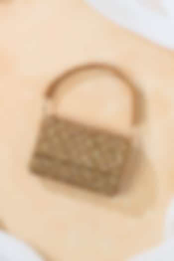 Gold Raw Silk Handcrafted Clutch by The Purple Sack at Pernia's Pop Up Shop