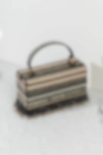 Black Raw Silk Handcrafted Clutch by The Purple Sack at Pernia's Pop Up Shop