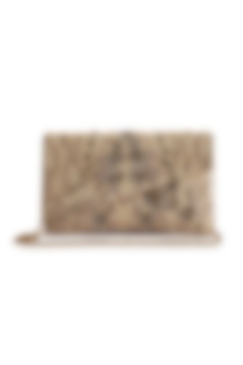 Multi-Colored Raw Silk Hand Embroidered Clutch by The Purple Sack at Pernia's Pop Up Shop