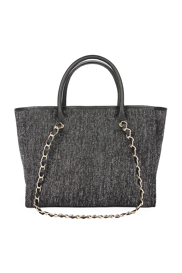 Black Canvas Handmade Tote Bag by The Purple Sack at Pernia's Pop Up Shop