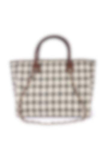 Black & White Jacquard Handcrafted Tote Bag by The Purple Sack at Pernia's Pop Up Shop