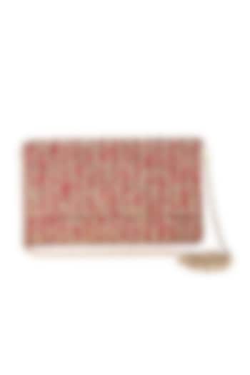 Red Raw Silk Handmade Clutch by The Purple Sack at Pernia's Pop Up Shop