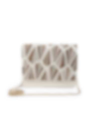 Gold Raw Silk Hand Embroidered Clutch by The Purple Sack at Pernia's Pop Up Shop