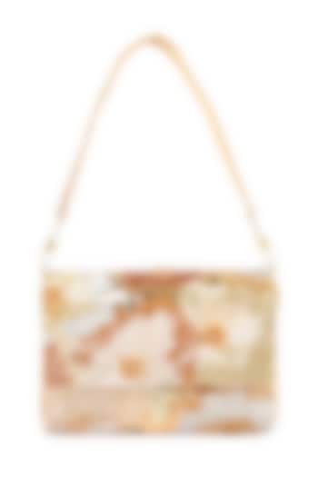 Multi-Colored Raw Silk Hand Embroidered Clutch by The Purple Sack at Pernia's Pop Up Shop