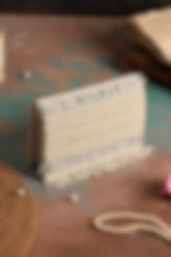 White Raw Silk Hand Embroidered Clutch by The Purple Sack at Pernia's Pop Up Shop