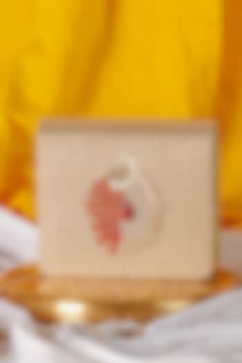 Golden Raw Silk Hand Embroidered Handcrafted Clutch by The Purple Sack at Pernia's Pop Up Shop