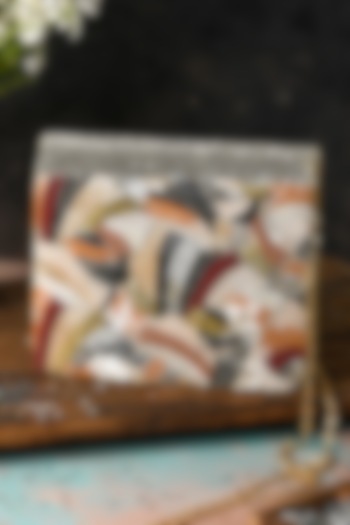 Multi-Colored Raw Silk Hand Embroidered Handcrafted Clutch by The Purple Sack at Pernia's Pop Up Shop