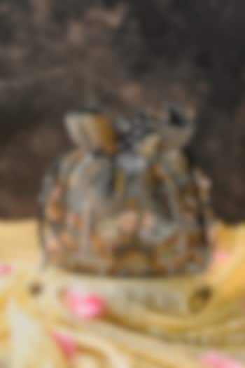 Multi-Colored Raw Silk Hand Embroidered Handcrafted Potli by The Purple Sack at Pernia's Pop Up Shop