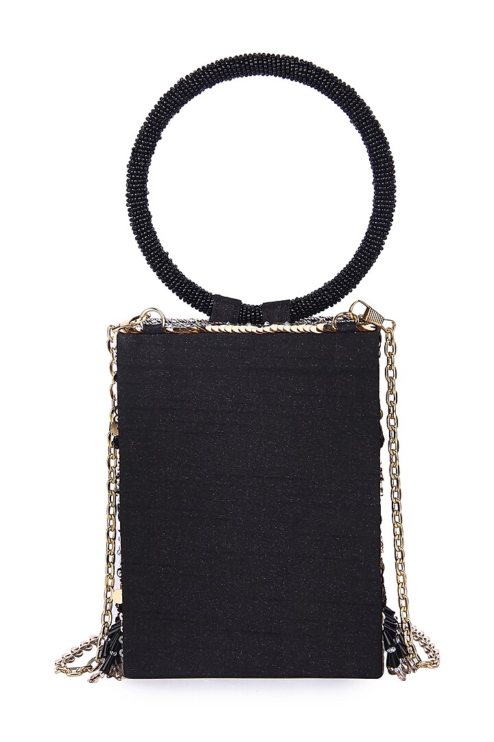 Multi-Colored Raw Silk Hand Embroidered Handcrafted Clutch by The Purple Sack at Pernia's Pop Up Shop
