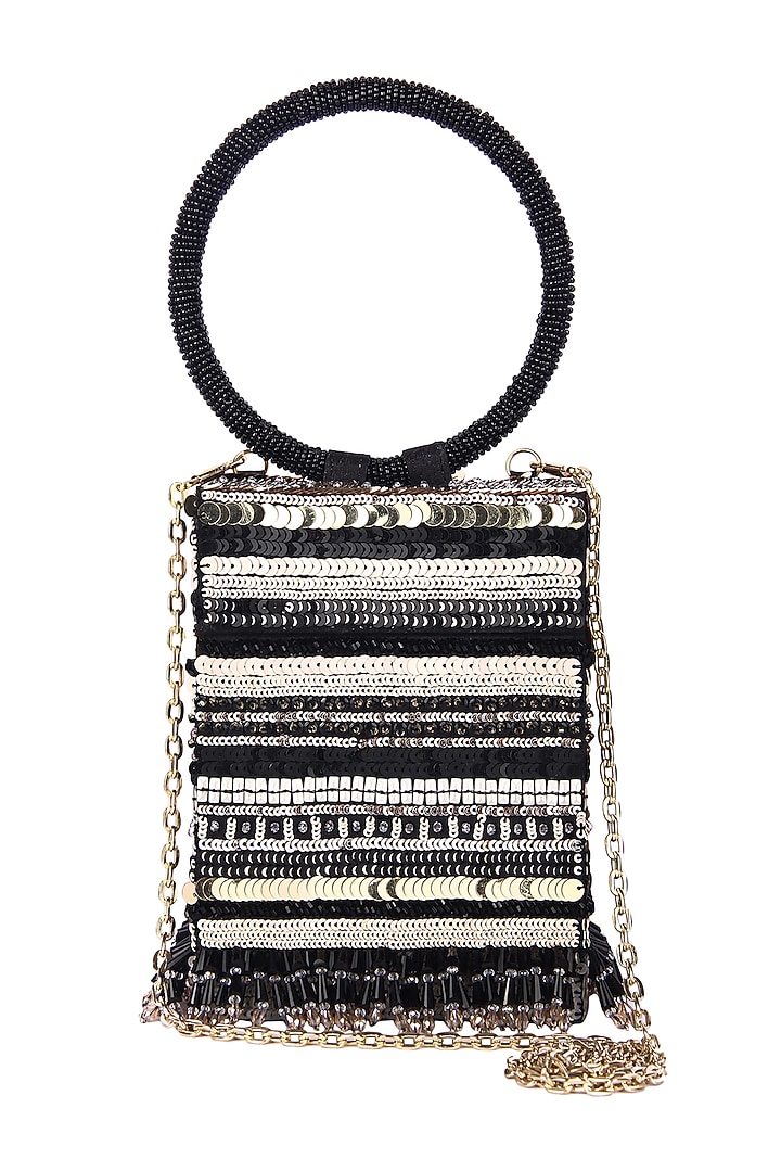 Multi-Colored Raw Silk Hand Embroidered Handcrafted Clutch by The Purple Sack at Pernia's Pop Up Shop