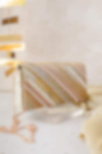 Golden Raw Silk Hand Embroidered Handcrafted Clutch by The Purple Sack at Pernia's Pop Up Shop