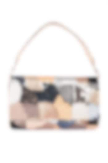 Multi-Colored Raw Silk Hand Embroidered Clutch by The Purple Sack at Pernia's Pop Up Shop