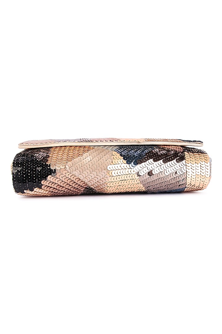 Multi-Colored Raw Silk Hand Embroidered Clutch by The Purple Sack at Pernia's Pop Up Shop