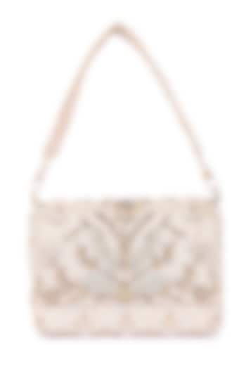 Multi-Colored Raw Silk Hand Embroidered Clutch by The Purple Sack at Pernia's Pop Up Shop