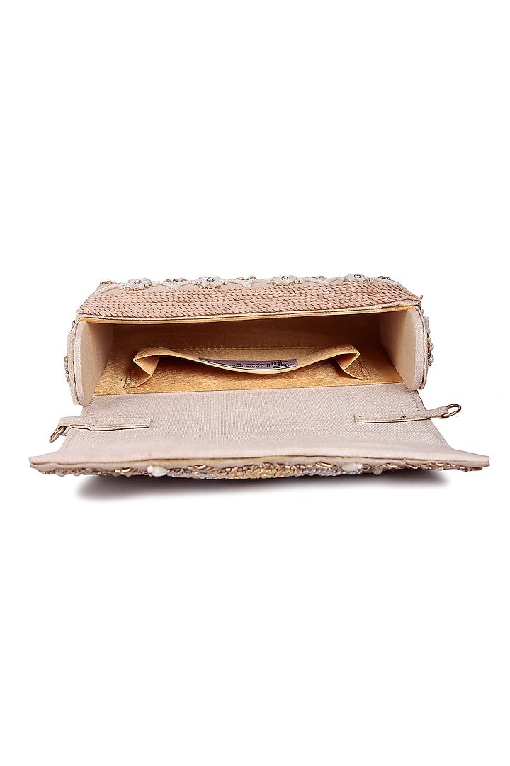 Multi-Colored Raw Silk Hand Embroidered Clutch by The Purple Sack at Pernia's Pop Up Shop
