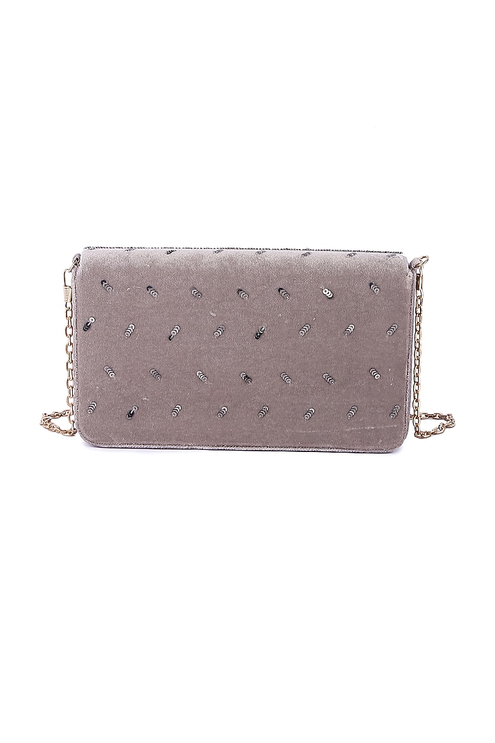 Multi-Colored Velvet Hand Embroidered Clutch by The Purple Sack at Pernia's Pop Up Shop