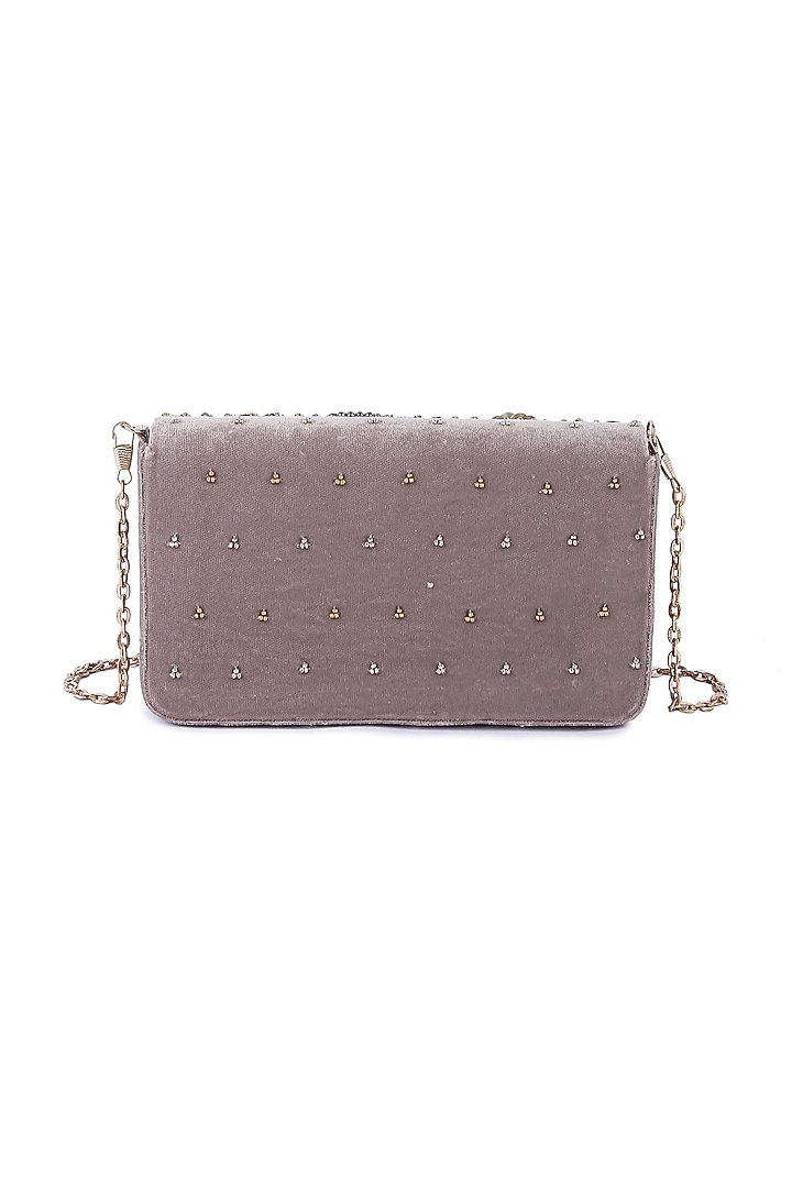 Multi-Colored Velvet Hand Embroidered Clutch by The Purple Sack at Pernia's Pop Up Shop
