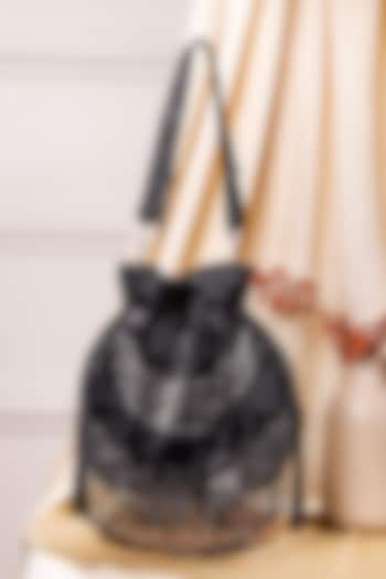 Multi-Colored Raw Silk Hand Embroidered Potli by The Purple Sack at Pernia's Pop Up Shop