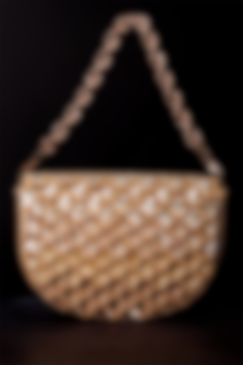 Multi-Colored Raw Silk Hand Embroidered Clutch by The Purple Sack at Pernia's Pop Up Shop