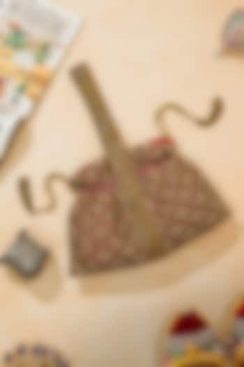 Red Raw Silk Handcrafted Potli by The Purple Sack at Pernia's Pop Up Shop