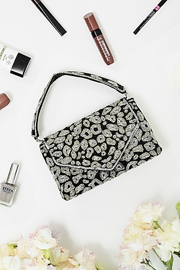 Black Velvet Handcrafted Clutch by The Purple Sack at Pernia's Pop Up Shop