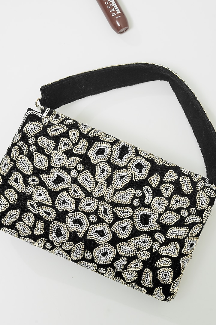 Black Velvet Handcrafted Clutch by The Purple Sack at Pernia's Pop Up Shop